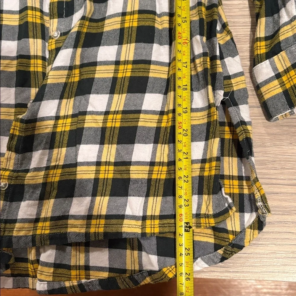 Women’s Green Bay Packers Plaid Flannel Button Down Sleep Shirt Size L - Picture 8 of 8